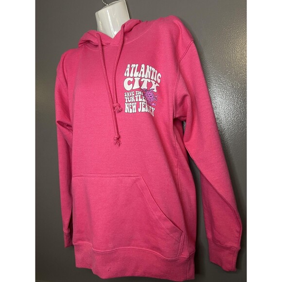 Atlantic City Hoodie Mens Small Pink Save The Turtles New Jersey Pullover - Picture 4 of 8